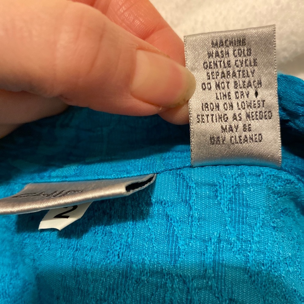 Peacock Blue Rose Printed 90s Jacket - Picture 6 of 7